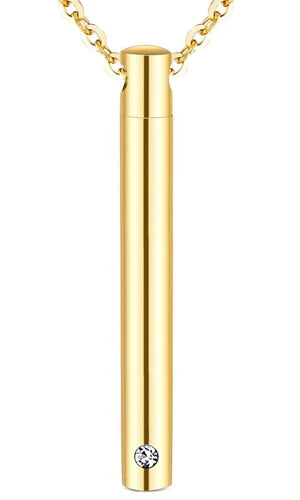 Gedenkketting - Cilinder Met Diamant