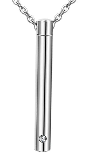 Gedenkketting - Cilinder Met Diamant