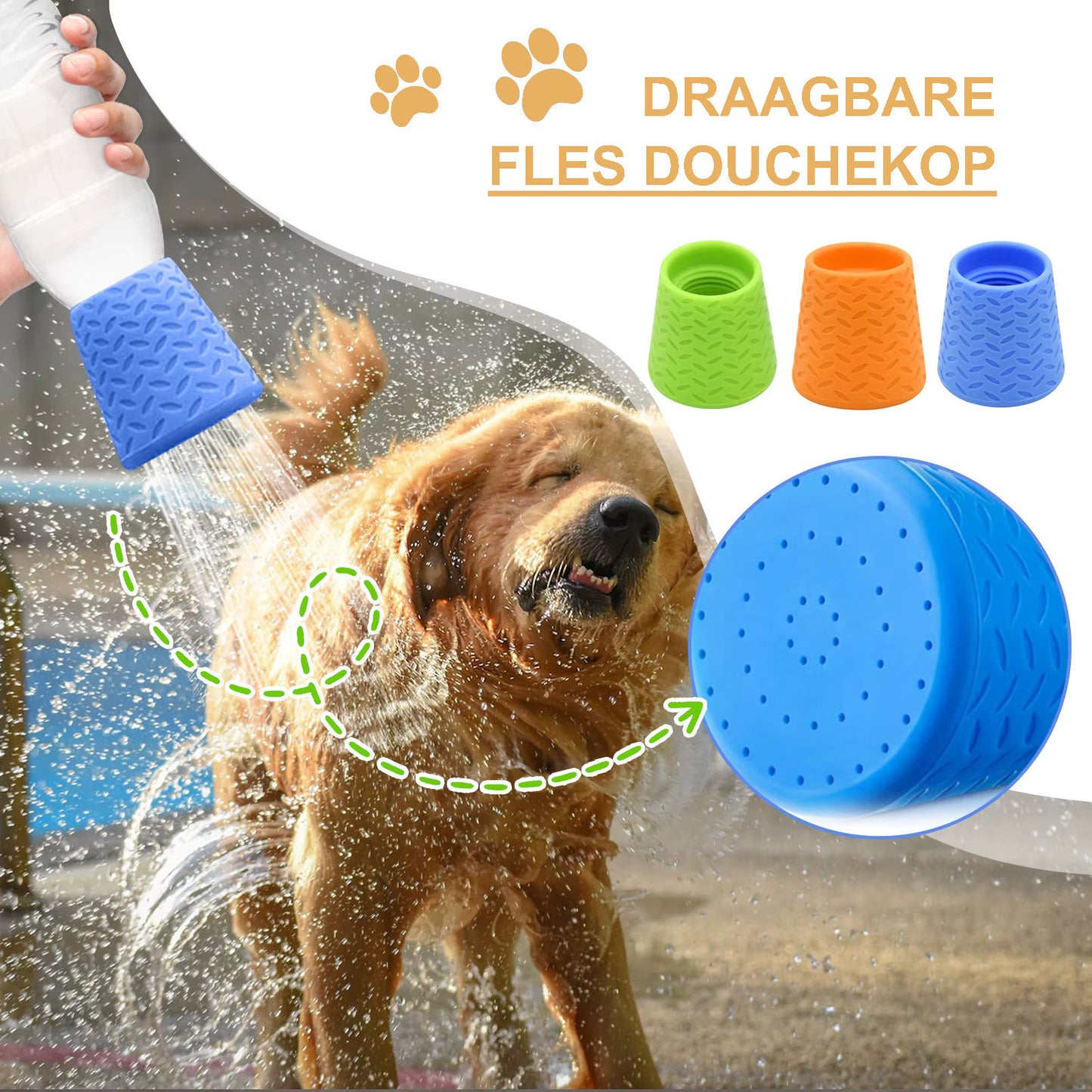 Draagbare Douchekop voor Flessen