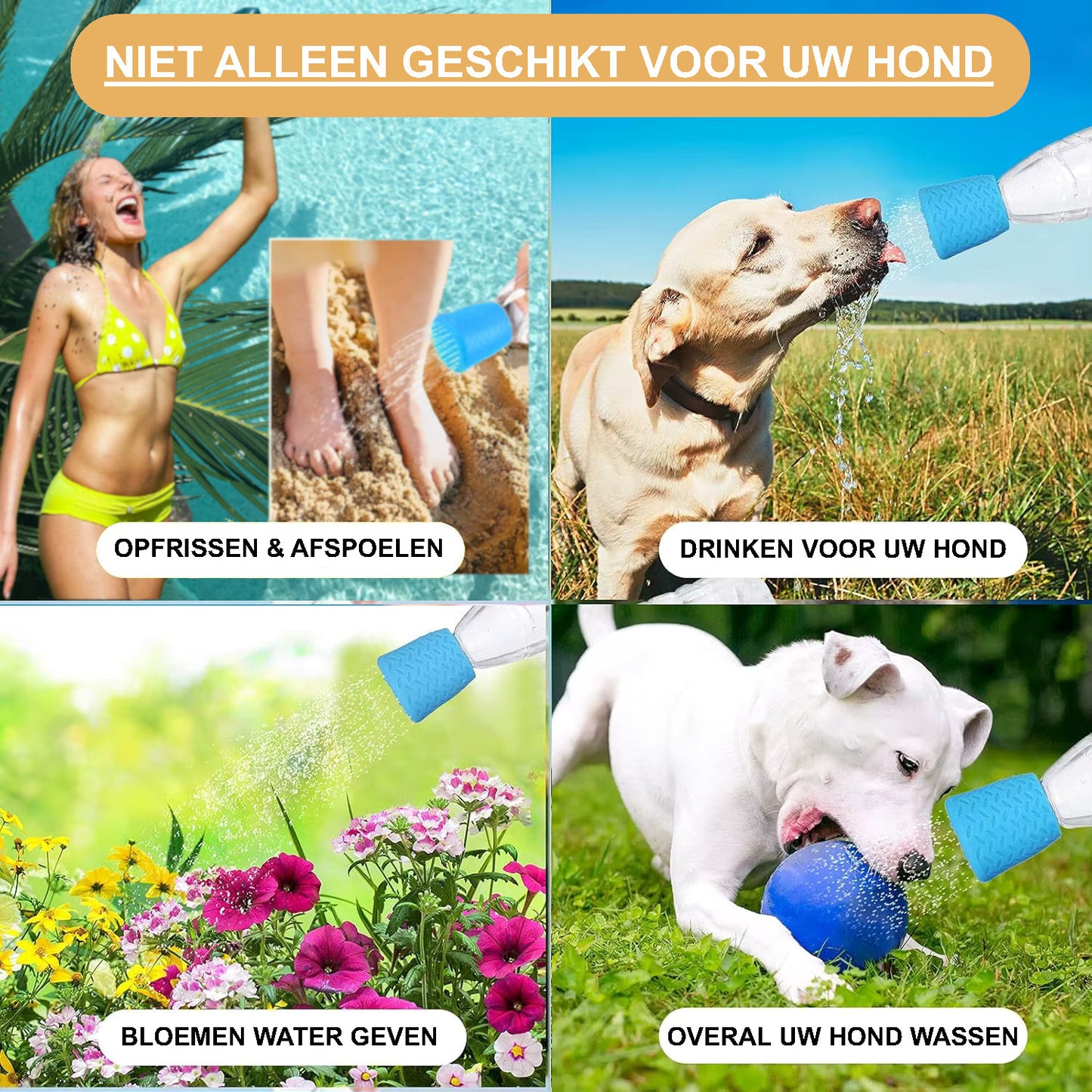 Draagbare Douchekop voor Flessen