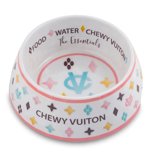 Grappige Design Voer & Drinkbakken - Chewy Vuiton