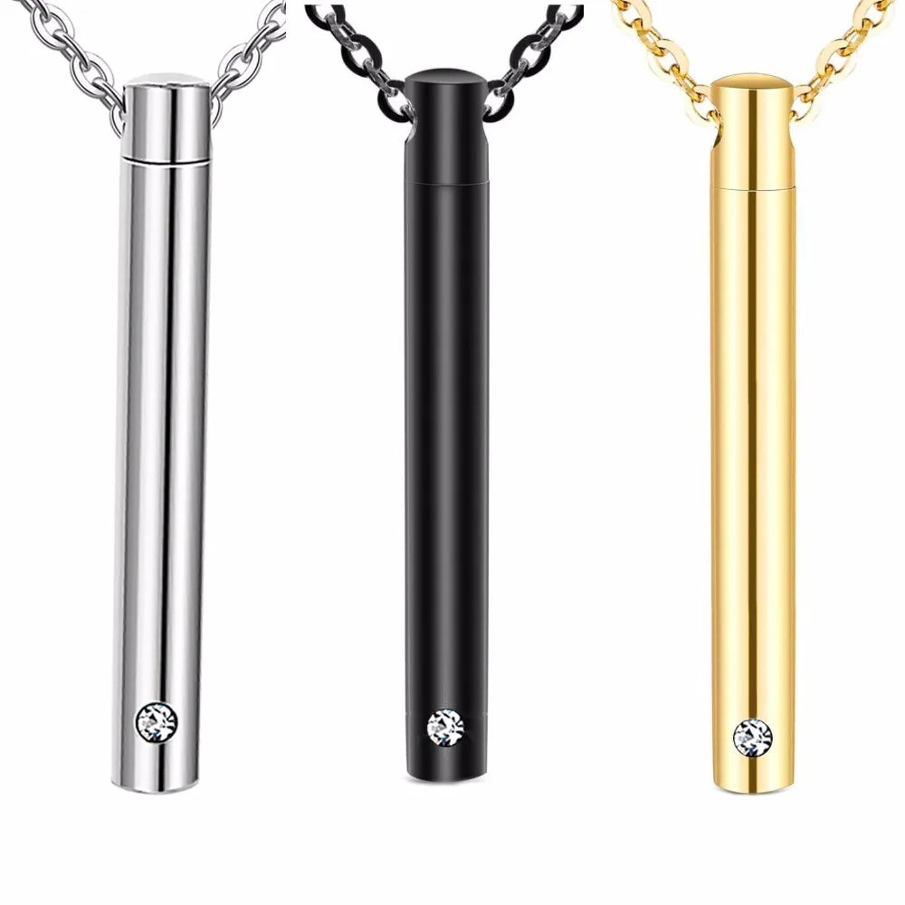 Gedenkketting - Cilinder Met Diamant