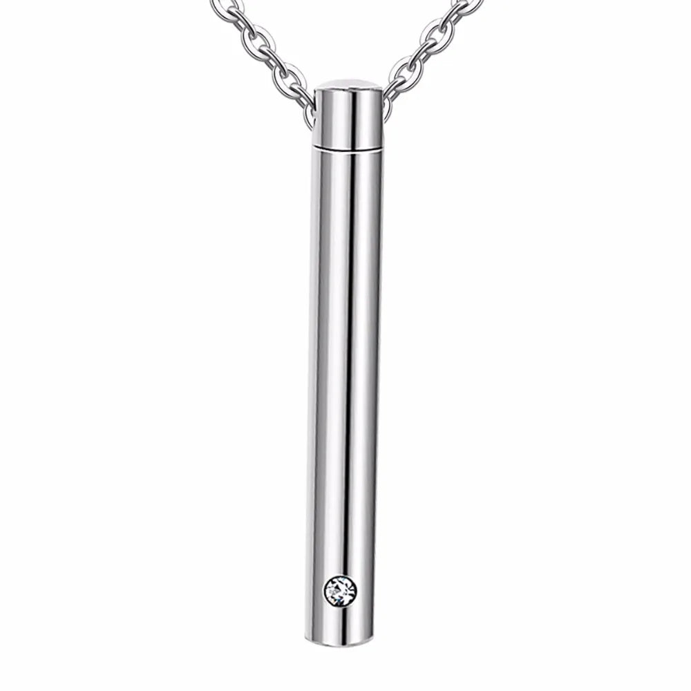 Gedenkketting - Cilinder Met Diamant