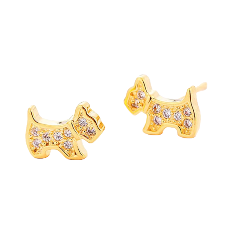 Gedenk Oorbel - Hond Met Diamantjes