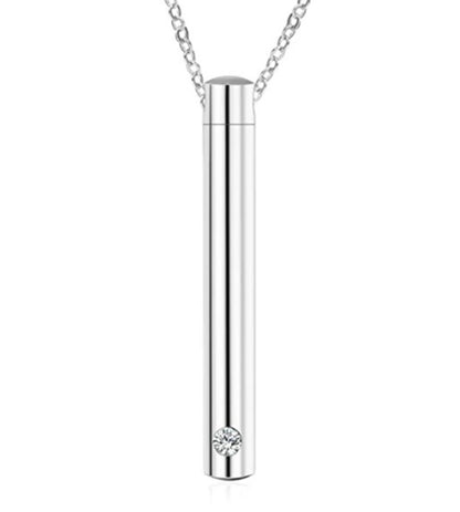 Gedenkketting - Cilinder Met Diamant