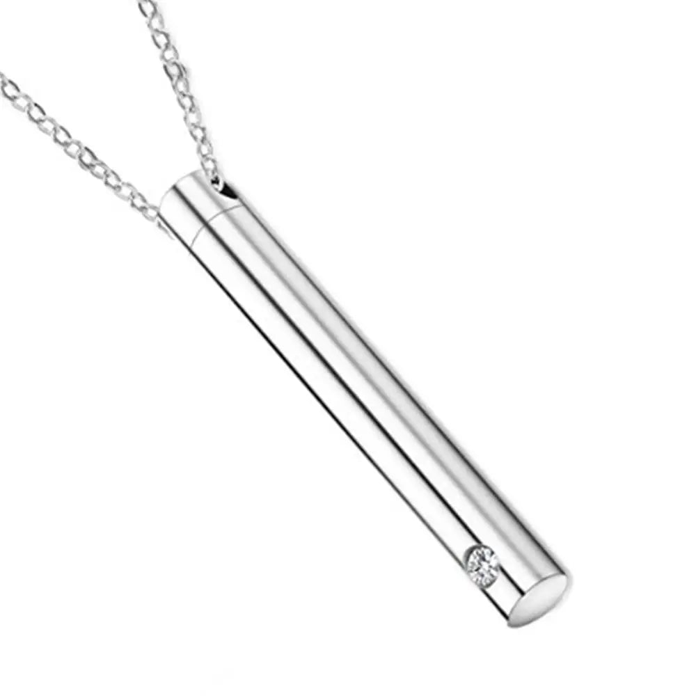 Gedenkketting - Cilinder Met Diamant