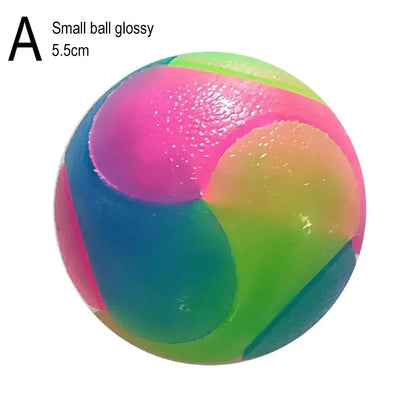 Pet Light Up Toy Ball Glowing LED Puppy Flashing Elastic Ball Toy Color Light TPR Ball Interactive Toys For Cats Small Dogs U6I7