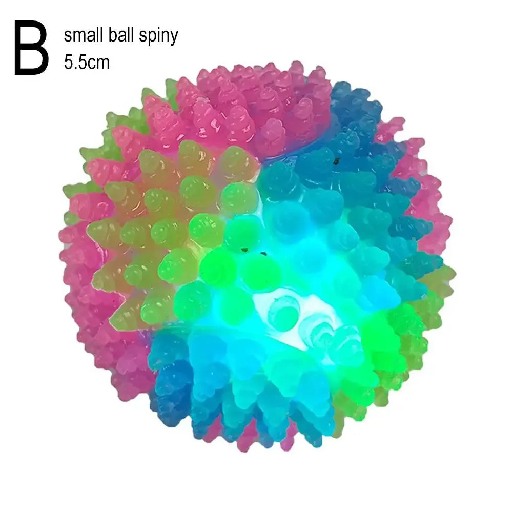 Pet Light Up Toy Ball Glowing LED Puppy Flashing Elastic Ball Toy Color Light TPR Ball Interactive Toys For Cats Small Dogs U6I7