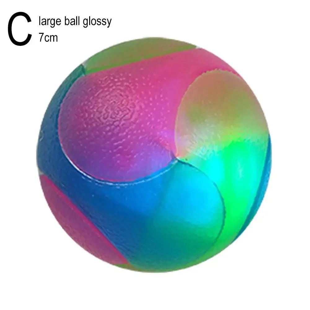 Pet Light Up Toy Ball Glowing LED Puppy Flashing Elastic Ball Toy Color Light TPR Ball Interactive Toys For Cats Small Dogs U6I7