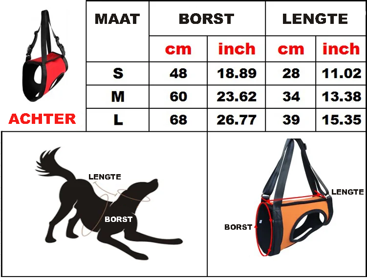 Ondersteunend Harnas Set voor Invalide en Hulpbehoevende Honden