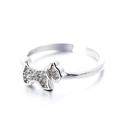 Gedenk Ring - Hond Met Diamantjes