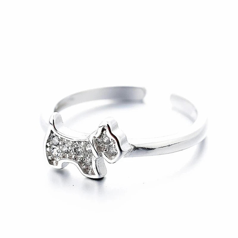 Gedenk Ring - Hond Met Diamantjes