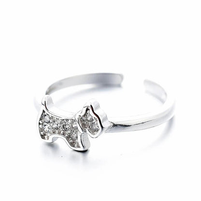 Gedenk Ring - Hond Met Diamantjes