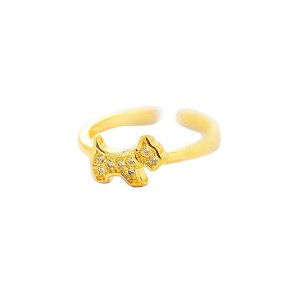 Gedenk Ring - Hond Met Diamantjes