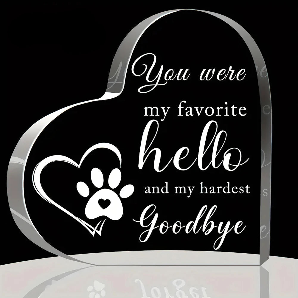 Honden gedenksteen Hart Met Text