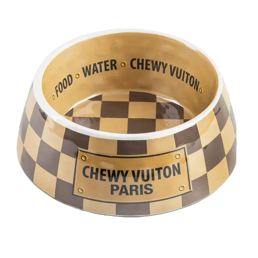 Grappige Design Voer & Drinkbakken - Chewy Vuiton