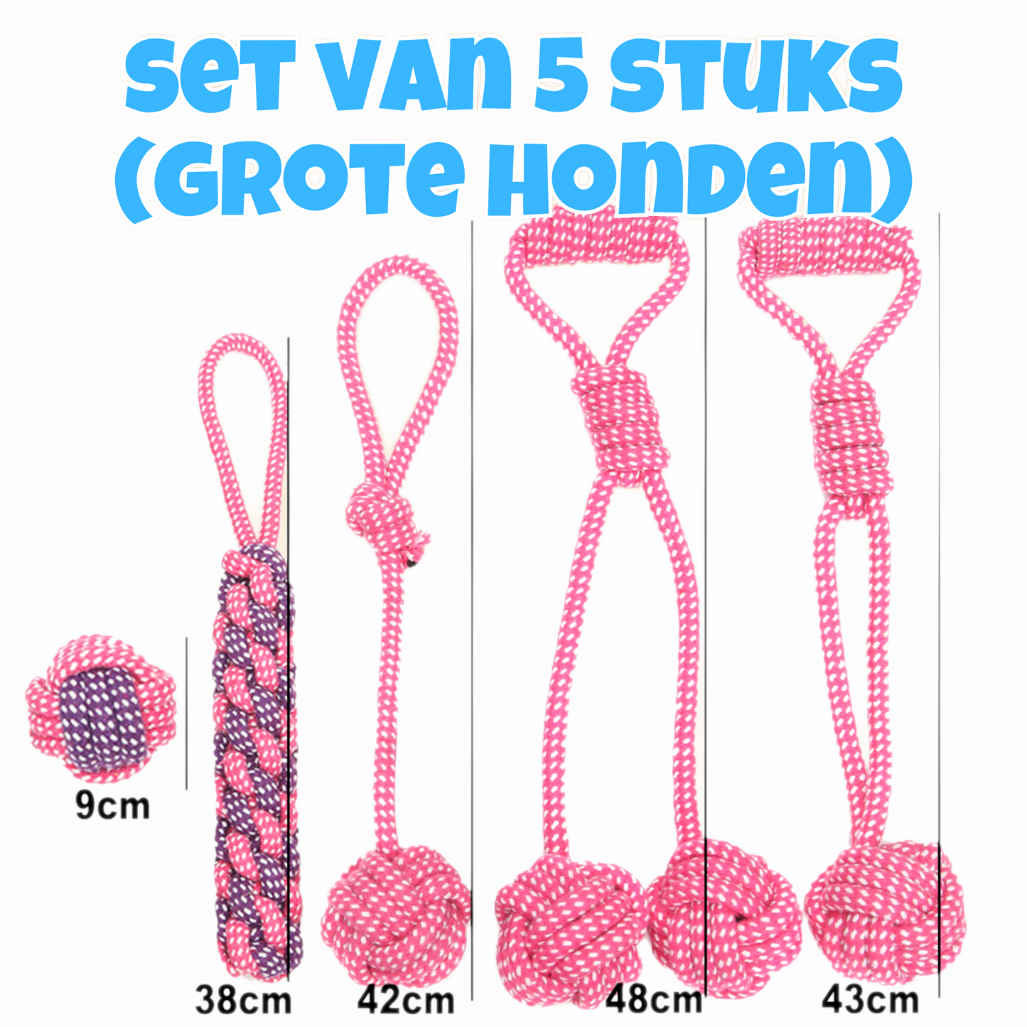 Hondenspeeltjes - Set van 5 (Grote Honden)