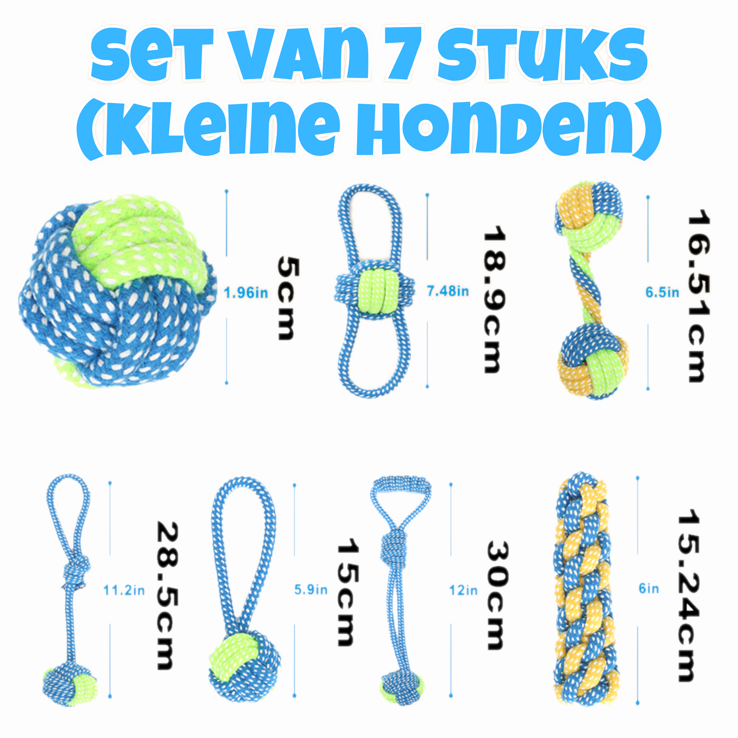 Hondenspeeltjes - Set van 7 (Kleine Honden)