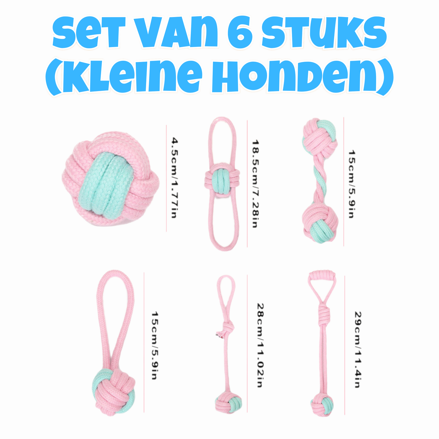 Hondenspeeltjes - Set van 6 (Kleine Honden)